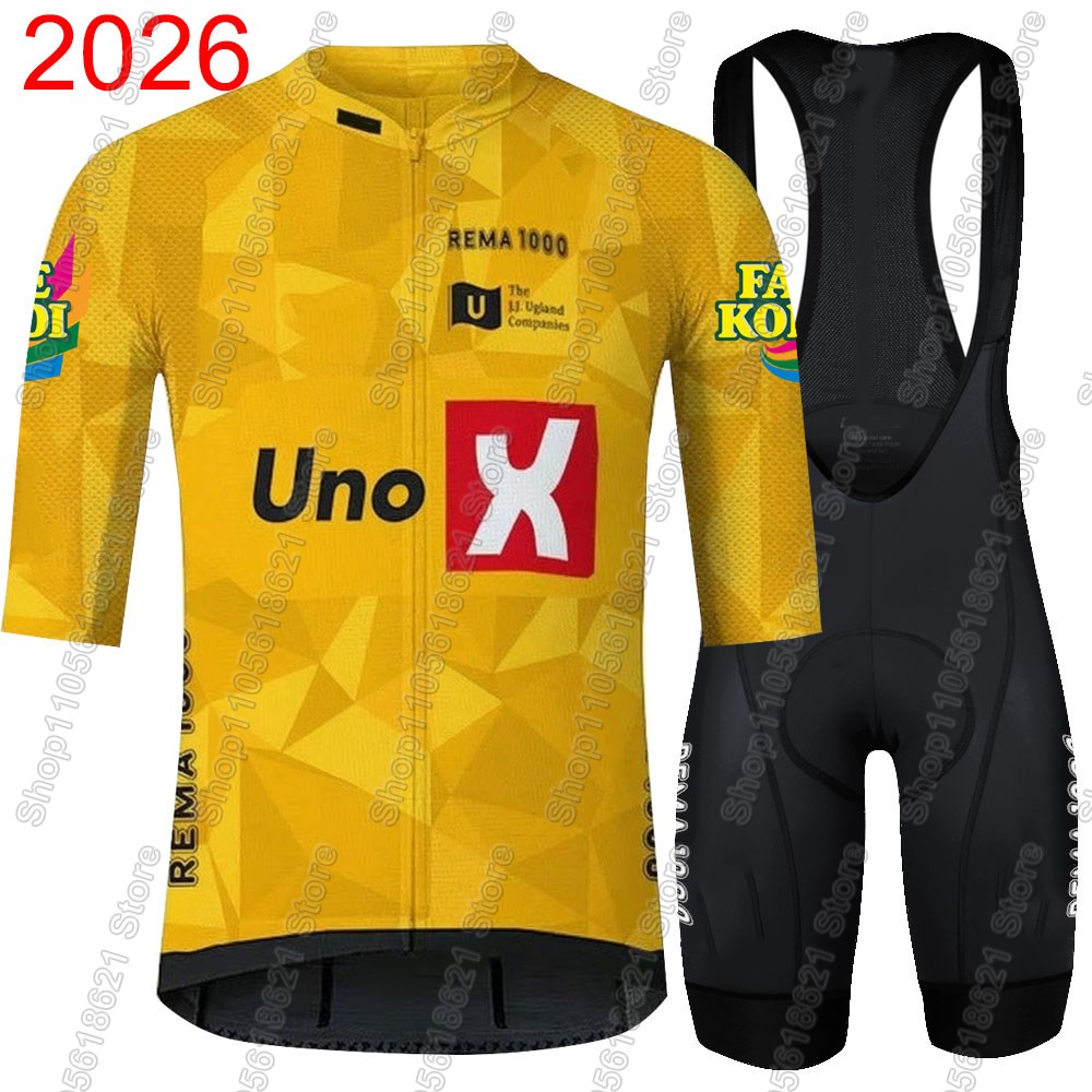 Summer Clothing Men Sale - Uno X スペインツアー2026 チームサイクリングジャージセット 夏用自転車ウェア ロードバイクシャツスーツ