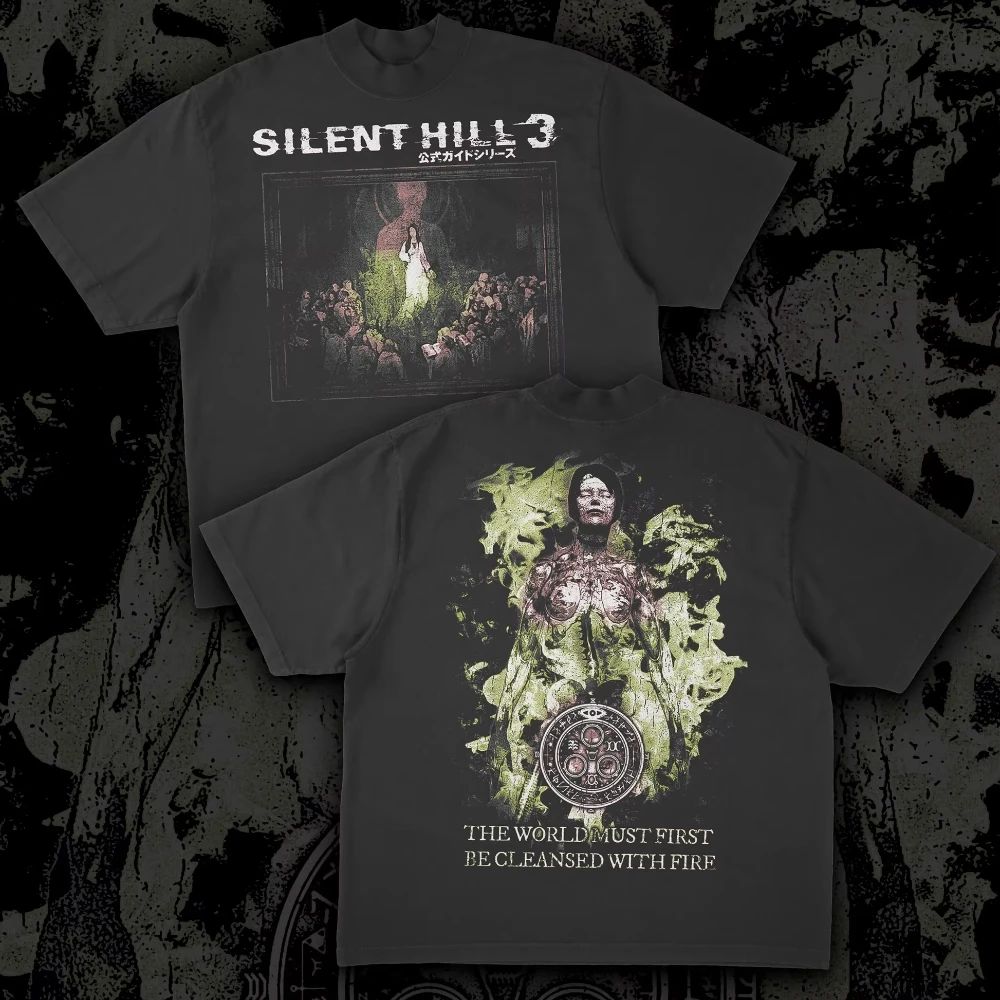 Summer Hill Clothing - クラシックゲームサイレントヒル 4 Tシャツ夏カジュアルコットンオーバーサイズ Y2k ヒップホップ半袖プリントコットンルーズ服 Tシャツユニセックス