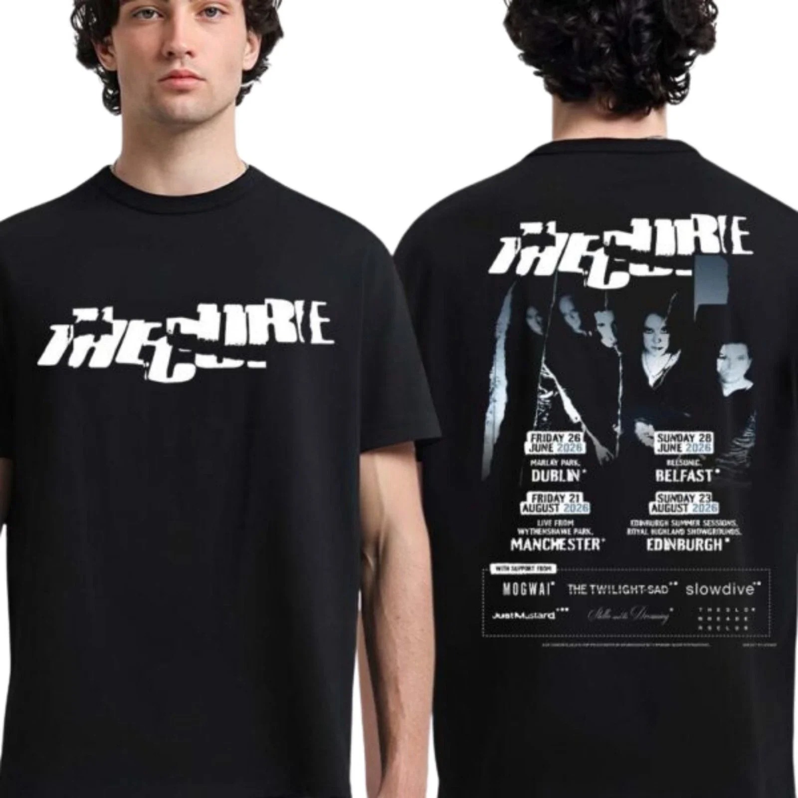 Womens Summer Clothing Uk - ザ・キュアー 2026年 イギリス・アイルランド ツアースケジュール グラフィックプリント Tシャツ