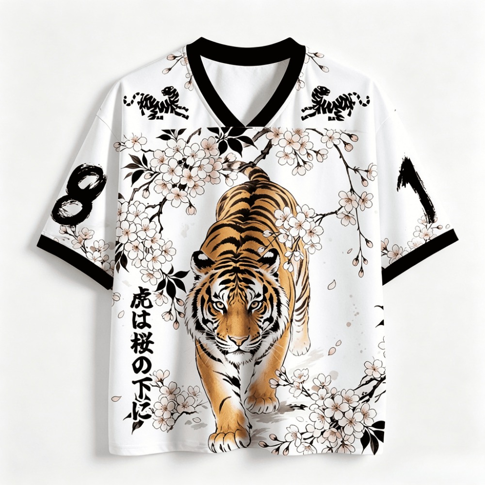 Japanese Summer Clothing Men - 3Dプリント 日本の浮世絵 虎 桜 スポーツ ブリーサ