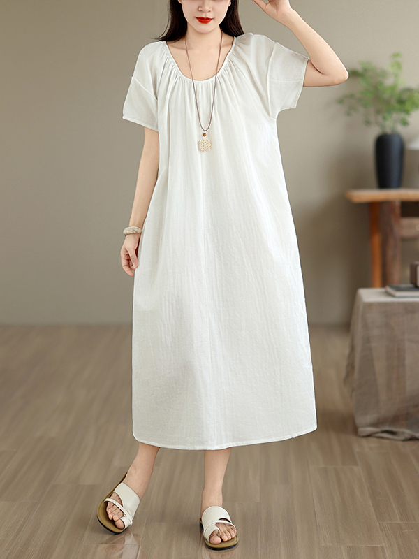 Summer Clothing Outlet - 夏の新しいカジュアルコットンドレスゆったり快適な痩身ロングドレス女性のファッショナブルなアウトレット服シティウォーク A ラインスカート