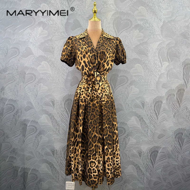 Summer Edit Clothing - MARYYIMEI ファッションヒョウ柄婦人服ラペルレースアップショートトップスカートスーツ新夏 2026 版