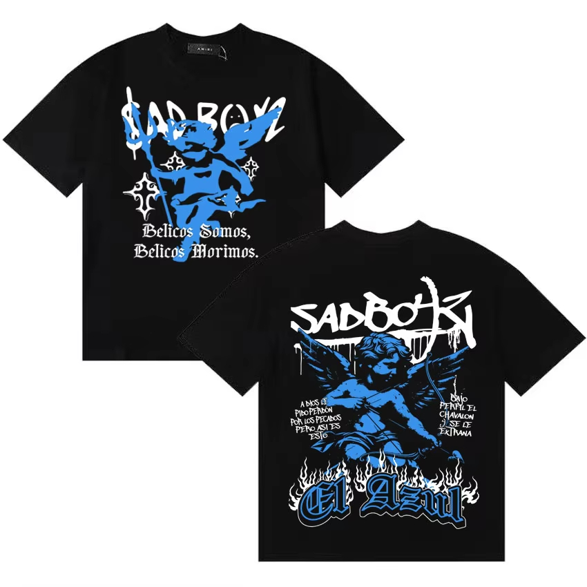 Summer Clothing H&M - ラッパー ジュニアH サッドボーイズ ヒップホップ 両面プリント サマーTシャツ