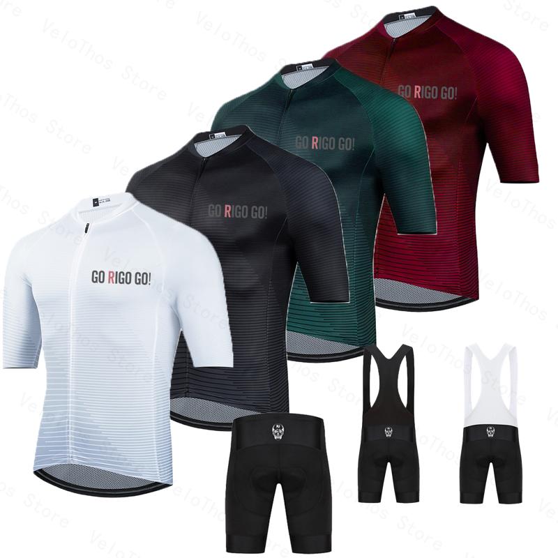 Summer Clothing Men Sale - ゴーリゴーゴーサイクリングセット半袖ジャージとビブショーツプロレースメンズサマー通気性自転車ウェアスーツMTBロパマイヨ
