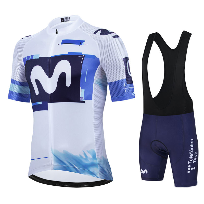 Summer Clothing Men Sale - Movistar プロチーム夏サイクリングジャージスーツメンズ通気性マウンテン自転車服セットバイクマウンテンマイヨ Ropa Ciclismo