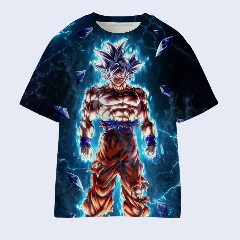 Summer Edit Clothing - 2026 クラシックアニメドラゴンボールキャラクター3DプリントTシャツ Y2Kスタイル ユニセックス＆子供用レイヤード レイヤードスタイル 夏秋の必需品