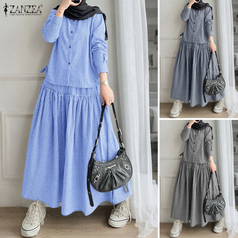 Summer Clothing For Older Women - ザンゼア ムスリム ツーピースセット ヒジャブ衣装 2026 夏