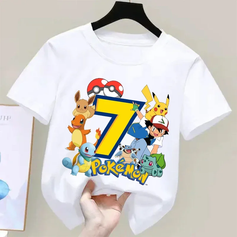 Summer Edit Clothing - ポケモン ピカチュウ キッズ Tシャツ 誕生日 数字