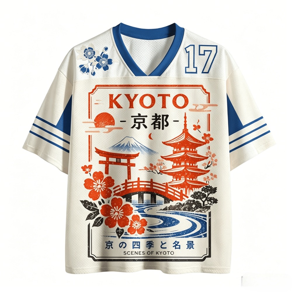 Japanese Summer Clothing Men - 夏・日本京都富士山柄3Dプリントブリーザ速乾性男性女性VネックTシャツカジュアルスポーツ親子服