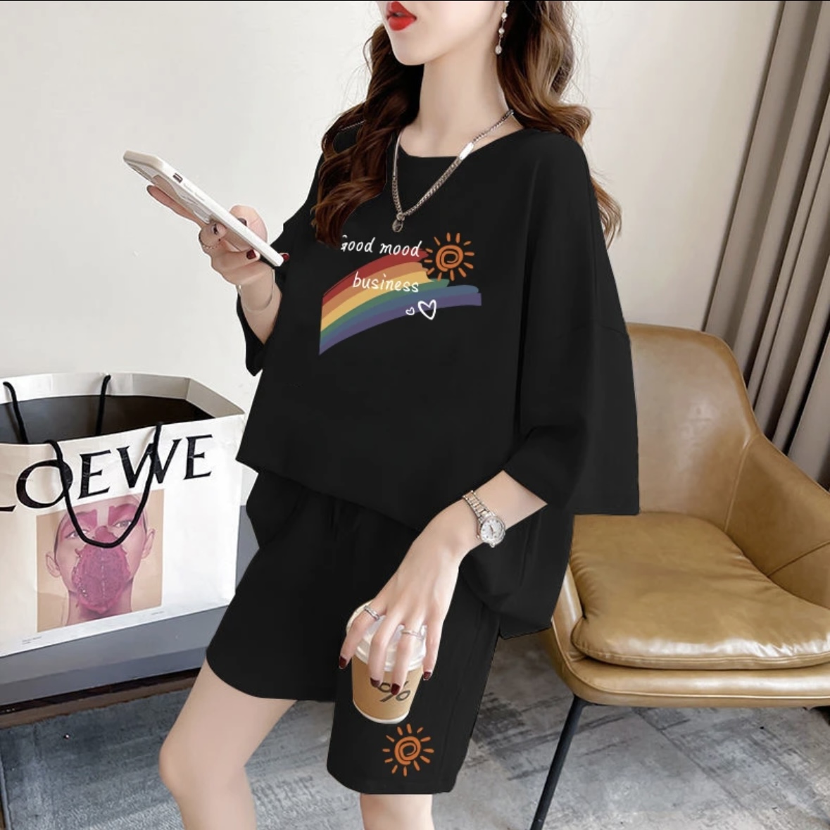 Summer Clothing For A Beach - ファッションレディースサマーショートパンツセット、スポーツウェア、オーバーサイズ半袖Tシャツ、2ピースセット、スポーツウェア、レディースカジュアルウェア