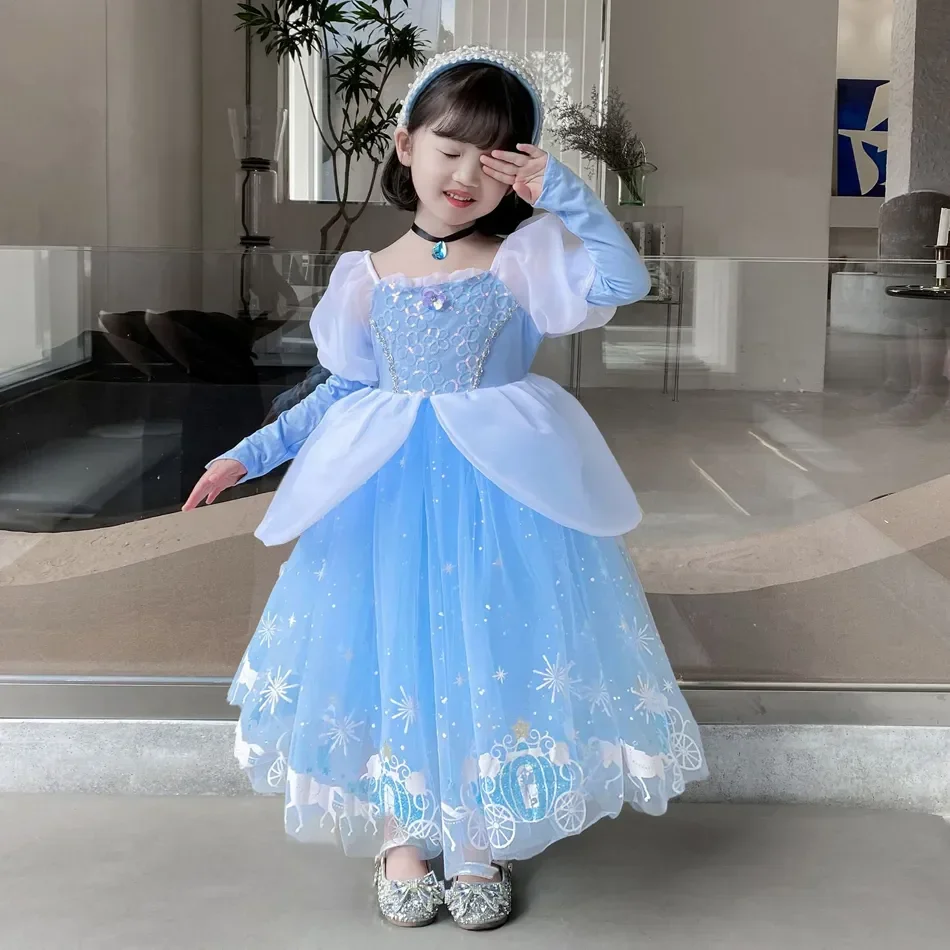 シンデレラプリンセスコスプレドレス女の子子供ボールガウンスパ - Yours Summer Clothing のレビューと価格