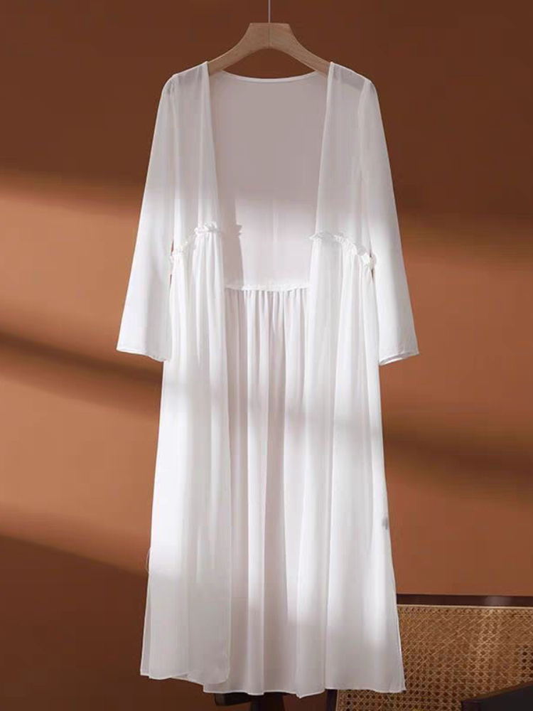夏の日焼け止め服ロングカーディガン韓国女性ジャケット薄いシフ - Yours Summer Clothing のレビューと価格