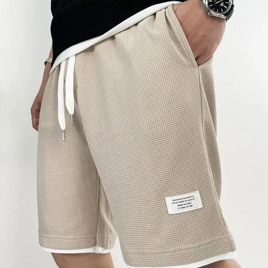 メンズ ショートパンツ ブラック ワッフル オーバーサイズ  - Summer Clothing Deals のレビューと価格