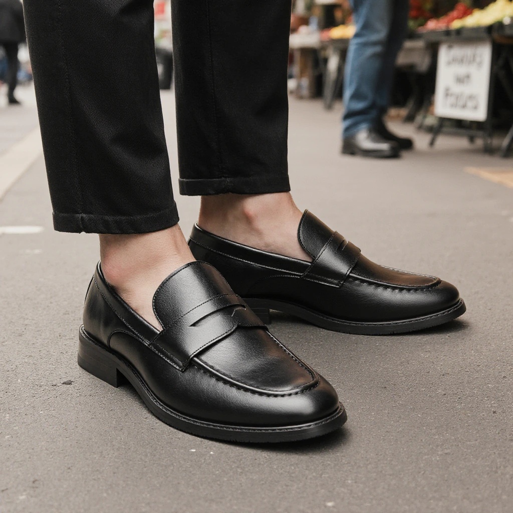 メンズブラックペニーローファー クラシックビジネスドレスシュ - Summer Clothing Office のレビューと価格
