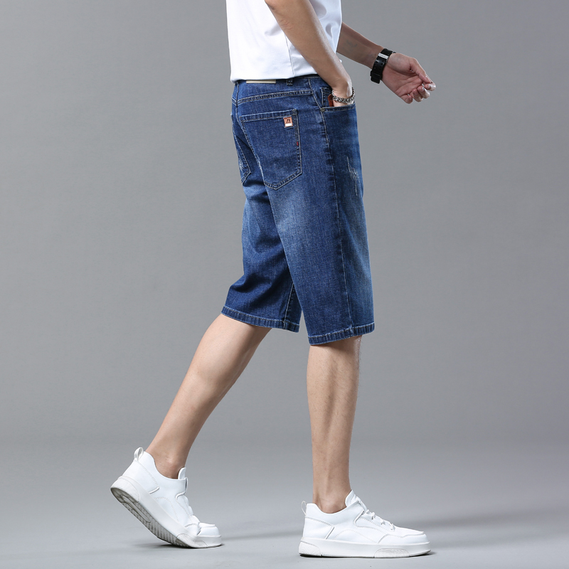 メンズショーツ夏ストレートデニムショーツブルービジネスファッ - Summer Clothing Office のレビューと価格