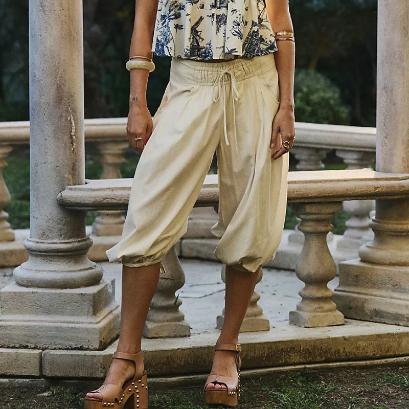 レディースワイドレッグパンツ 夏用 バギーパンツ ハレムパン - Palazzo Pant Wide のレビューと価格