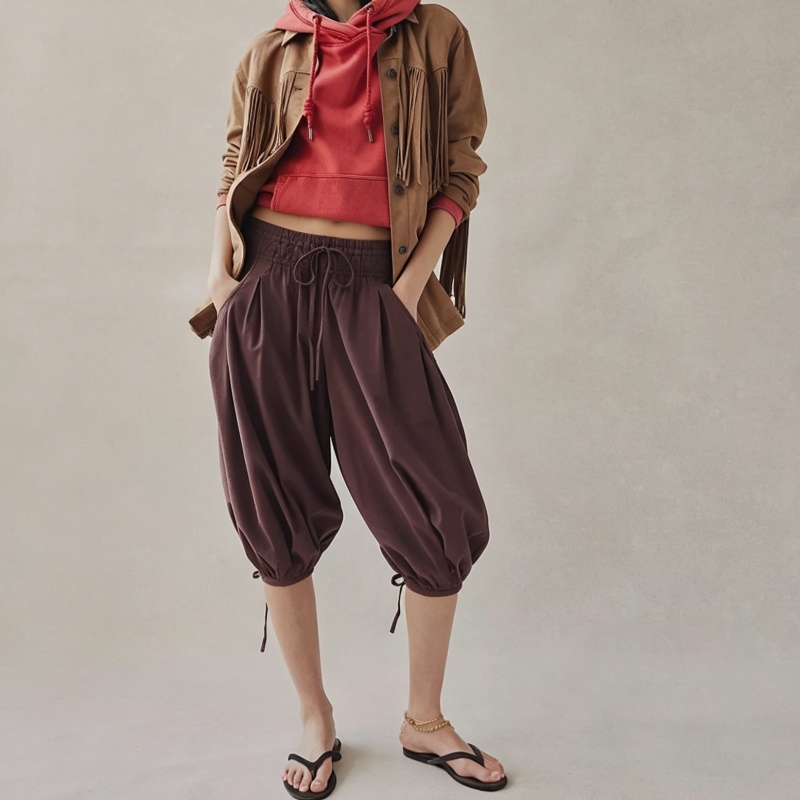 レディースワイドレッグパンツ 夏用 バギーパンツ ハレムパン - Palazzo Pant Wide のレビューと価格