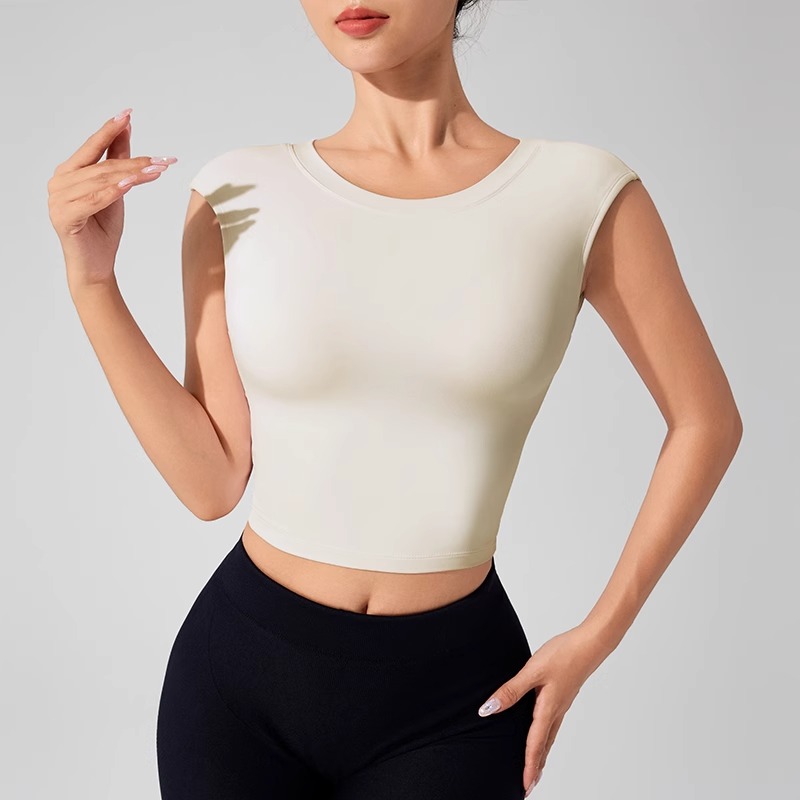 女性の背中の開いたフィットネス服固定胸パッド付き美しいトップ - Summer Clothing Bundle のレビューと価格
