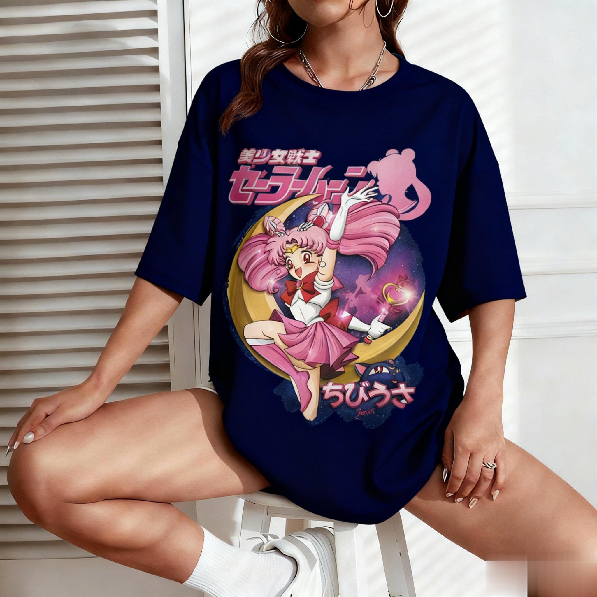 美少女戦士セーラームーンアニメプリント男性女性 Tシャツ日本 - Japanese Summer Clothing Men のレビューと価格