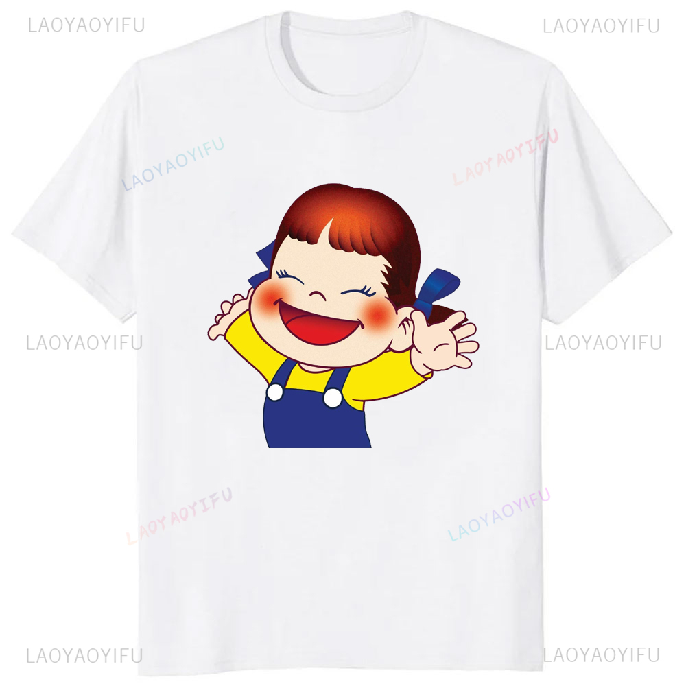 女性用カワイイミルクペコちゃんプリントTシャツ,原宿,y2k - Japanese Summer Clothing Men のレビューと価格