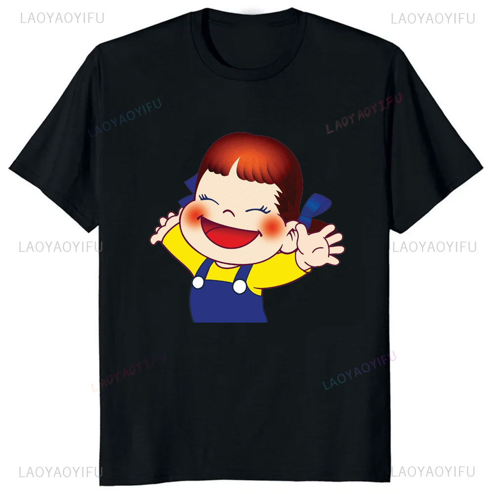 女性用カワイイミルクペコちゃんプリントTシャツ,原宿,y2k - Japanese Summer Clothing Men のレビューと価格
