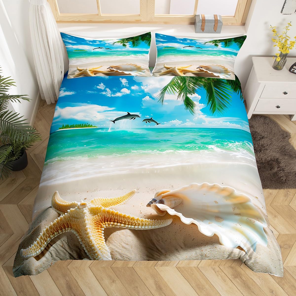ビーチ掛け布団カバー、海岸布団カバークイーン、ティーンガール - Summer Quilt のレビューと価格