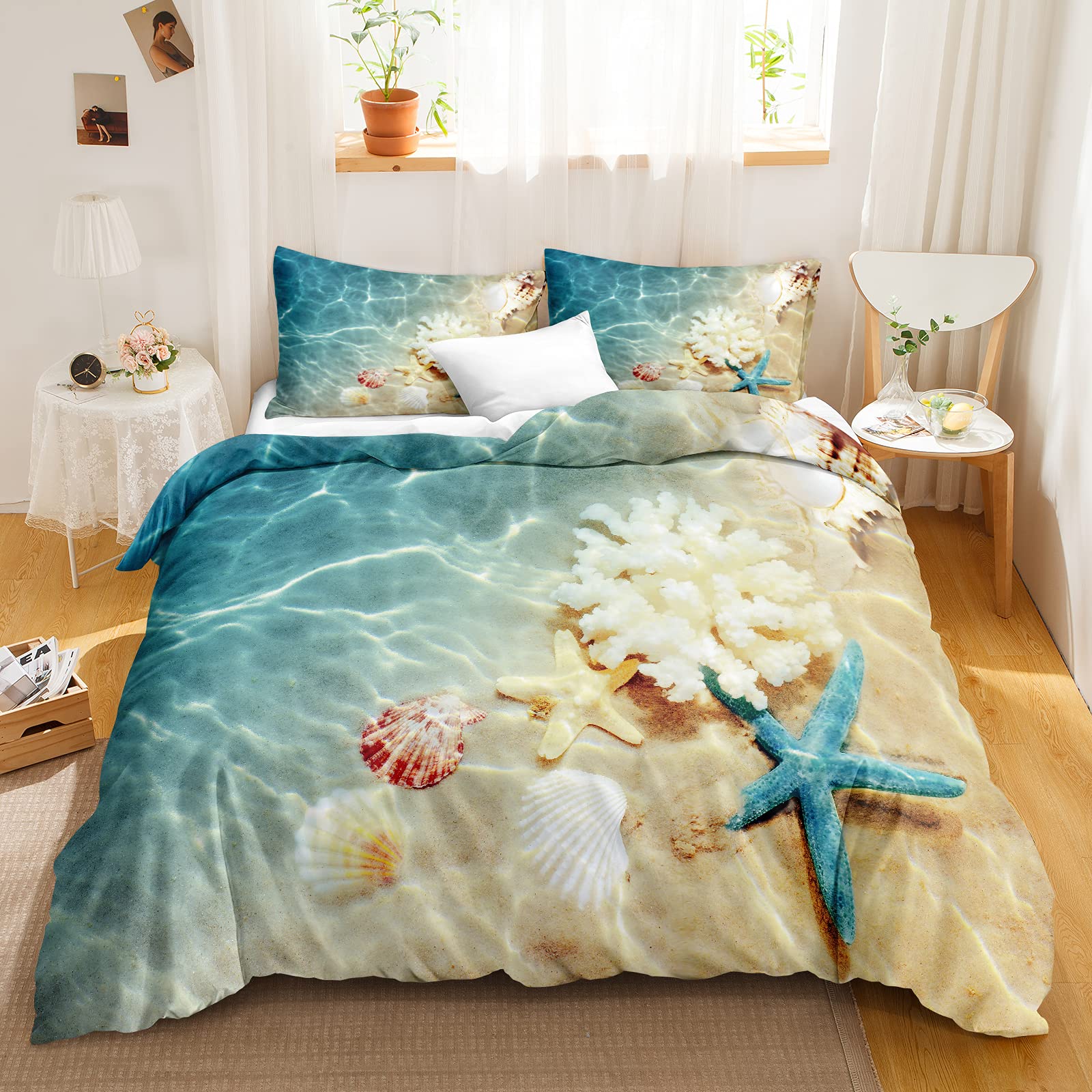 ビーチ掛け布団カバー、海岸布団カバークイーン、ティーンガール - Summer Quilt のレビューと価格