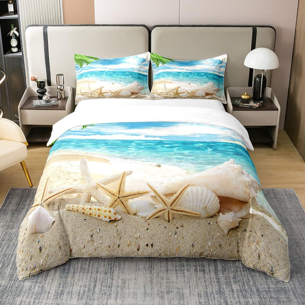ビーチ掛け布団カバー、海岸布団カバークイーン、ティーンガール - Summer Quilt のレビューと価格