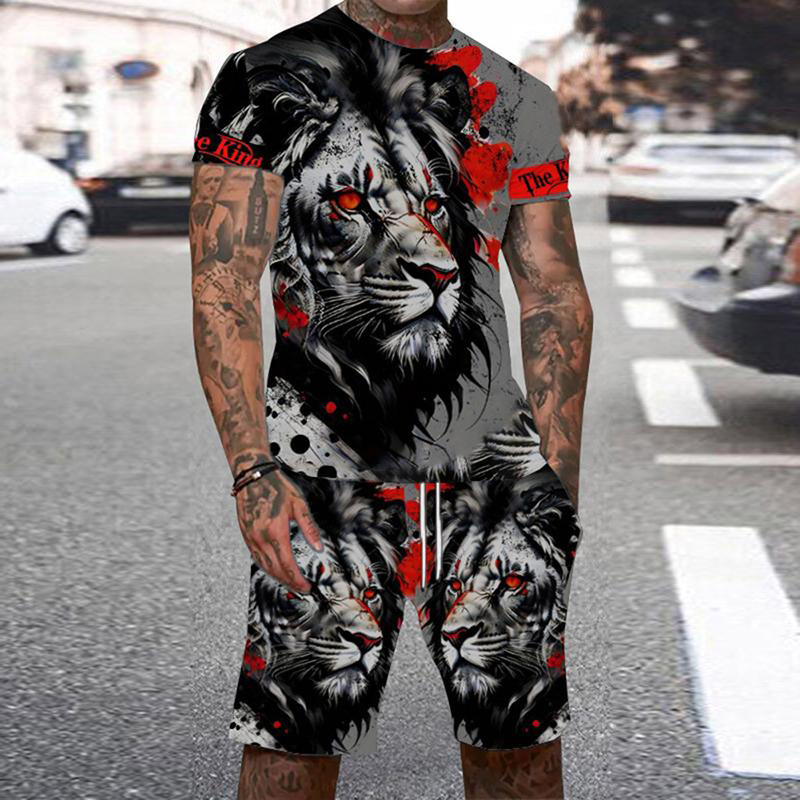 動物タイガートラックスーツ 3D プリントメンズビーチスーツ - Summer Clothing Haul のレビューと価格