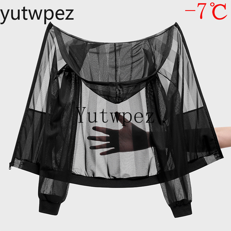 メンズアイスシルク日焼け防止服夏軽量通気性フード付き速乾ジャ - Yours Summer Clothing のレビューと価格