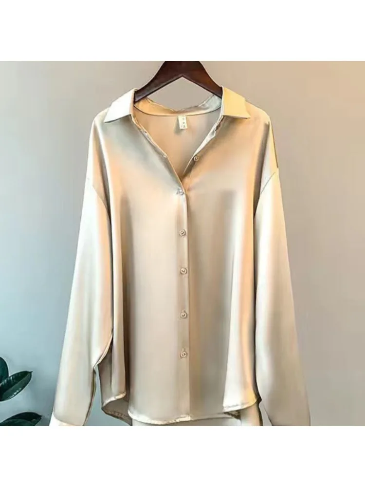 プラスサイズカジュアル女性シルクシャツ 2025 新ファッシ - Summer Clothing Office のレビューと価格