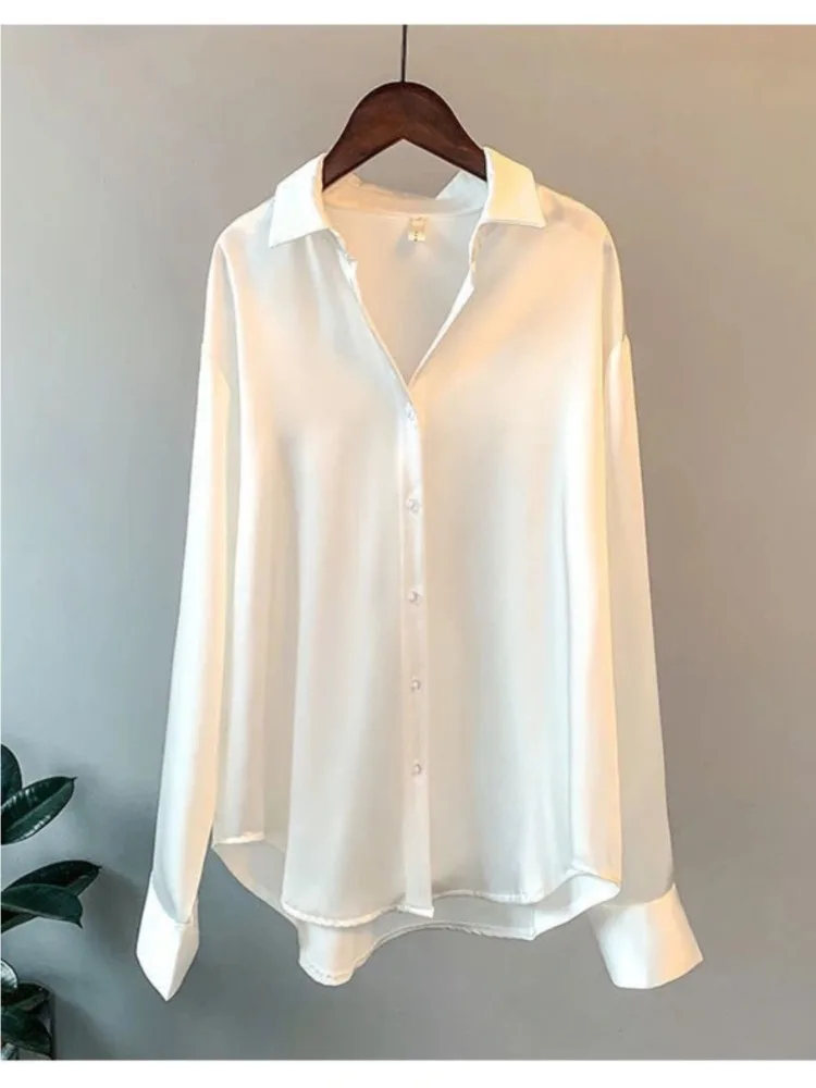 プラスサイズカジュアル女性シルクシャツ 2025 新ファッシ - Summer Clothing Office のレビューと価格