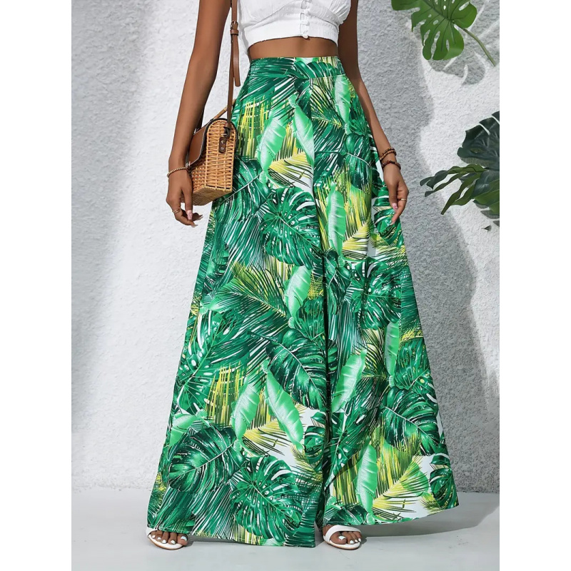2026年女性用ハイウエストトロピカルリーフプリントワイドレ - Palazzo Pant Wide のレビューと価格