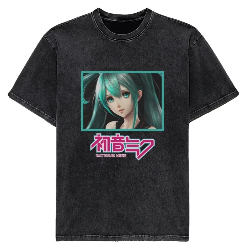 2026 夏日本アニメ初音ミクヴィンテージウォッシュ Tシャ - Japanese Summer Clothing Men のレビューと価格
