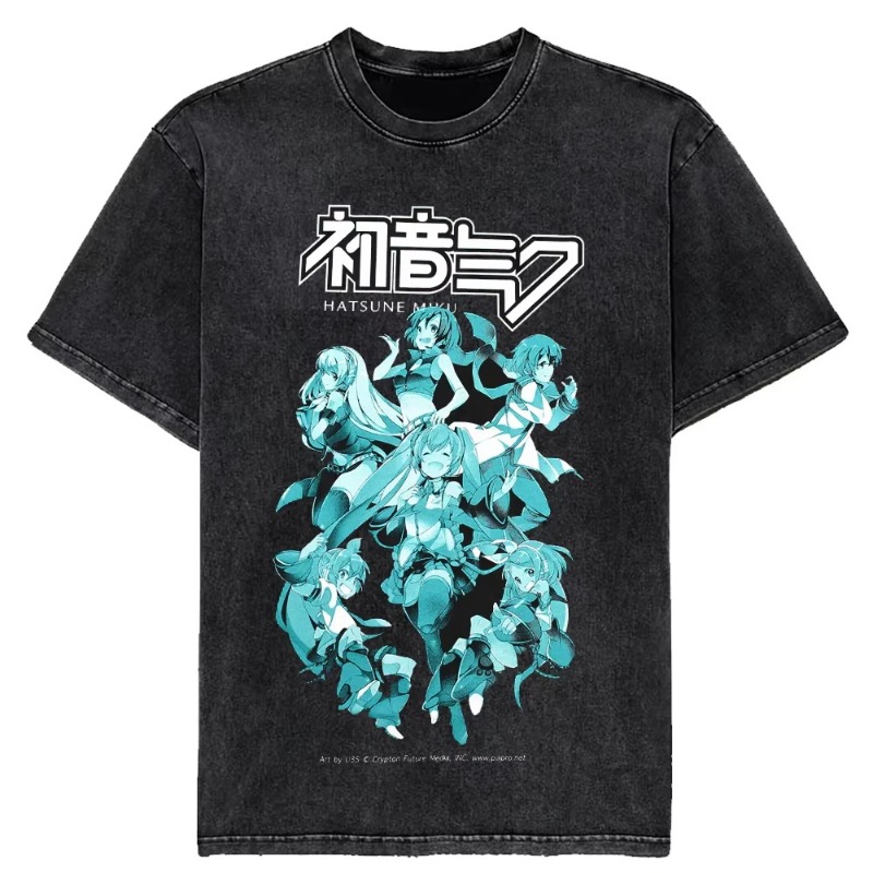 2026 夏日本アニメ初音ミクヴィンテージウォッシュ Tシャ - Japanese Summer Clothing Men のレビューと価格