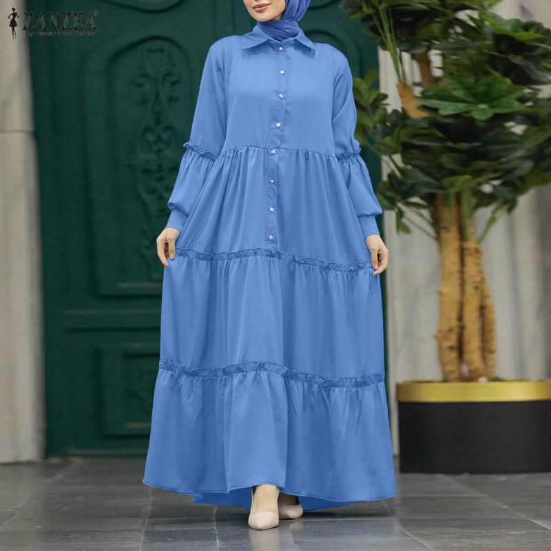 ZANZEA イスラム教徒ヒジャービス控えめなロングドレス女 - Summer Clothing For Older Women のレビューと価格