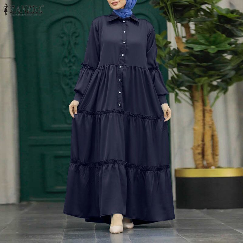 ZANZEA イスラム教徒ヒジャービス控えめなロングドレス女 - Summer Clothing For Older Women のレビューと価格