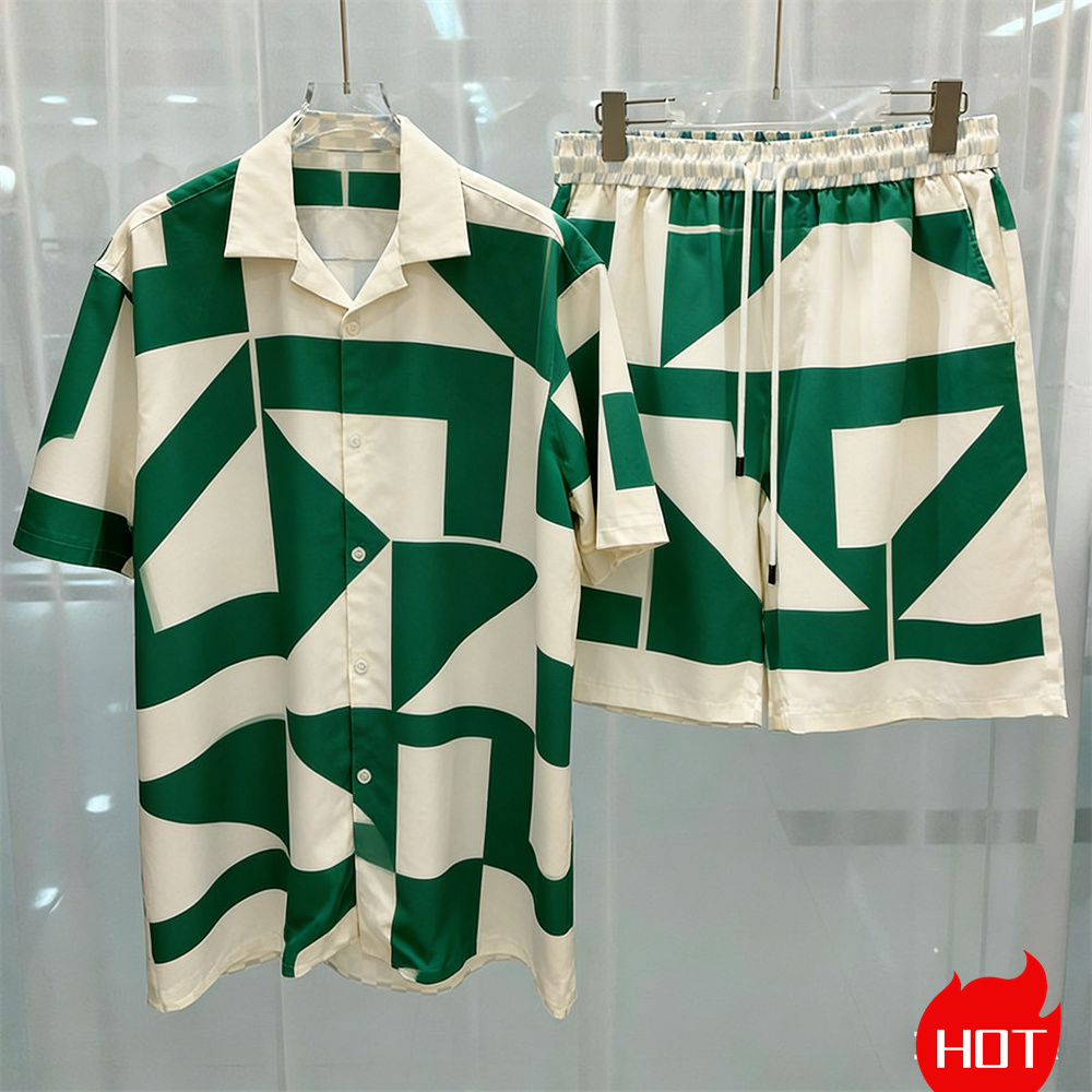 ファッション夏メンズシャツスーツシンプルなソリッドスリーブカ - Summer Clothing For A Beach のレビューと価格