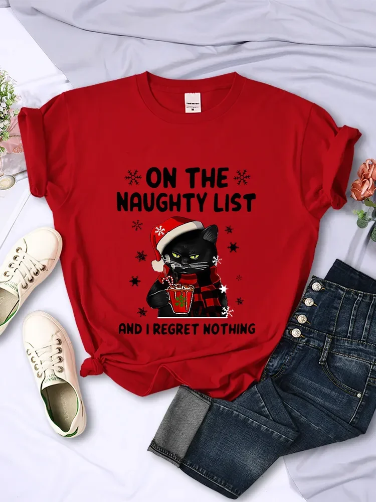 クリスマス女性用Tシャツ「SANTA CAT ON THE  - Summer Clothing List のレビューと価格