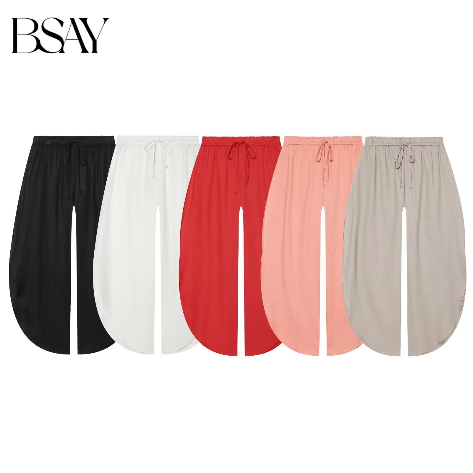 BSAY 2026 レディース ハイウエスト ドローストリン - Palazzo Pant Wide のレビューと価格