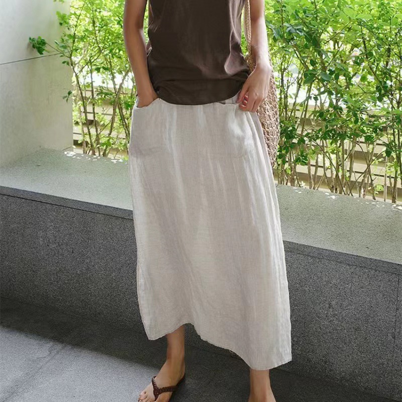 2026年新作 夏 レディース コットンリネン フェイクツー - Palazzo Pant Wide のレビューと価格