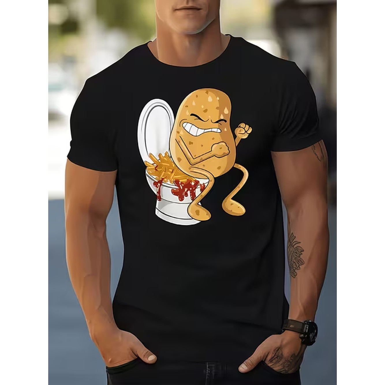 商品画像 楽しいプリント柄メンズカジュアルTシャツ ストリー - Summer Clothing Images のレビューと価格