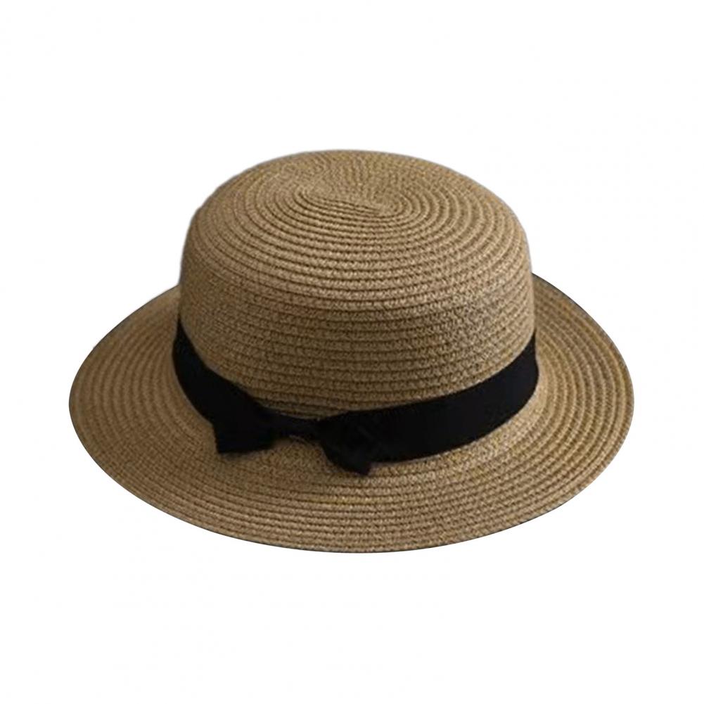 手編みストローハット ビーチストローハット フラットトップ  - Sun Hat Wide Brim のレビューと価格