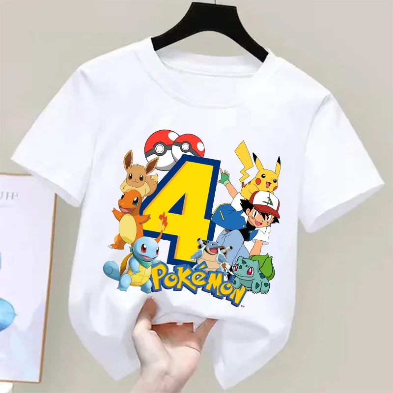 ポケモン ピカチュウ キッズ Tシャツ 誕生日 数字 1-9 - Summer Edit Clothing のレビューと価格