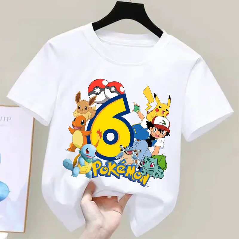 ポケモン ピカチュウ キッズ Tシャツ 誕生日 数字 1-9 - Summer Edit Clothing のレビューと価格