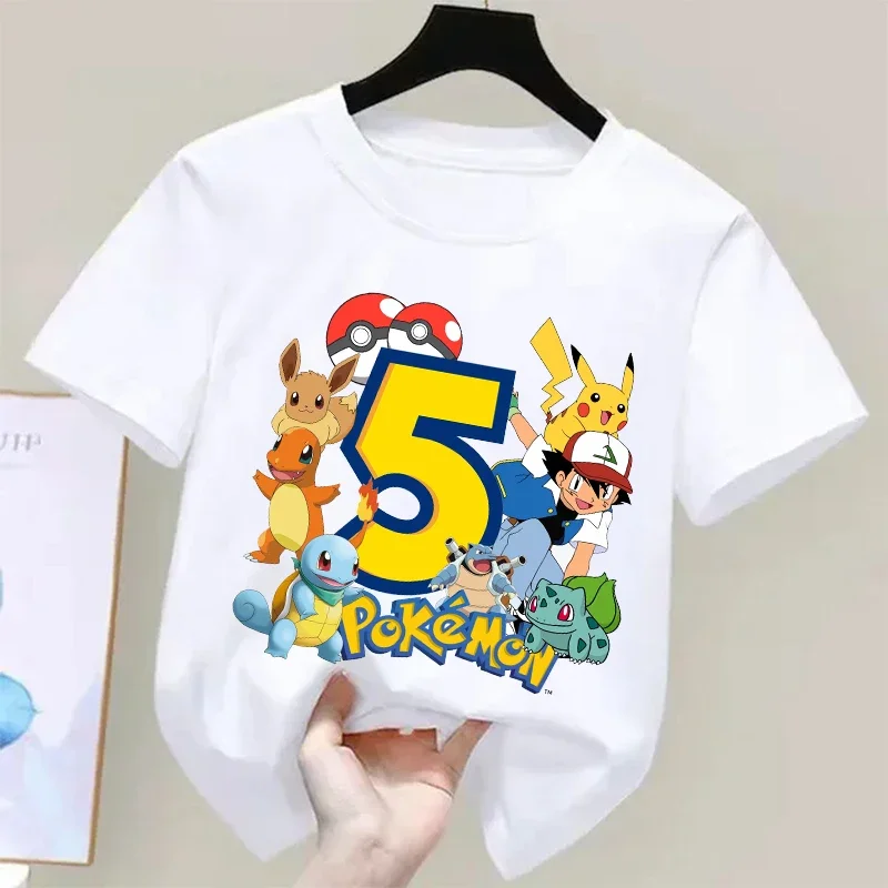 ポケモン ピカチュウ キッズ Tシャツ 誕生日 数字 1-9 - Summer Edit Clothing のレビューと価格