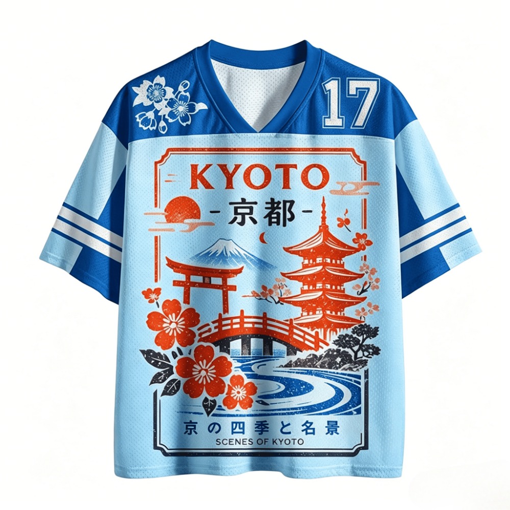 夏・日本京都富士山柄3Dプリントブリーザ速乾性男性女性Vネッ - Japanese Summer Clothing Men のレビューと価格